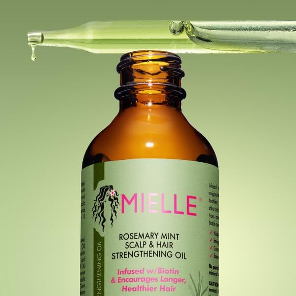 Mielle Organics MIELLE - ROSEMARY MINT, SCALP & HAIR OIL, INFUSED W/BIOTIN & ENCOURGES GROWTH, For daily use, SCALP TREATMENT, SPLIT END CARE & SCALP &STRENGTHENING OIL - Package may vary