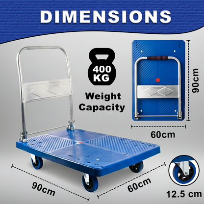 TAZEET Foldable Platform Truck Dolly with Swivel Wheels - Heavy-Duty Moving Hand Truck for Home, Offices, Groceries and Warehouse Use