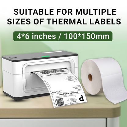 TAZEET [2 Rolls, 1000 Labels] 4"x6" (100x150mm) Direct Thermal Shipping Labels Compatible with Zebra, Rollo, Munbyn, Polono Printers – FBA, UPS, USPS, FedEx, DHL – No Ink or Ribbon Required