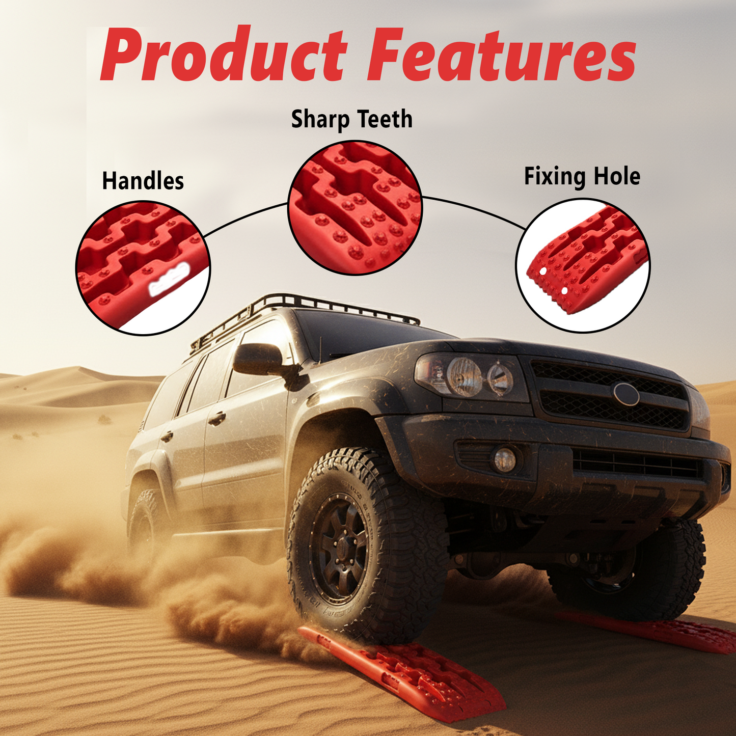 TAZEET 41” Heavy-Duty Recovery Boards (Pair) – 10 Ton Off-Road Traction Tracks for Sand, Desert & Mud – 4x4, SUV & Truck – Heat & UV Resistant UAE Edition