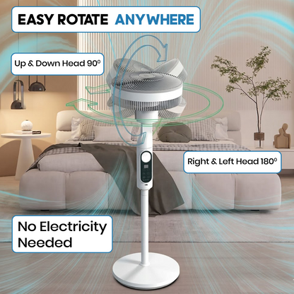Rechargeable Solar Electric Fan with Solar Panel – 5-Blade Stand Fan - product image 6