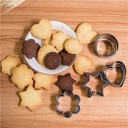 Creation Urban Horizon Stainless Steel 4 Different Shape, 12 pcs Set Cookie Cutter Biscuit | Cutlet | Cookie | Pastry | Cake | Muffin Jelly | Fondant Cutter Set for Mould Cake Decorating Tool