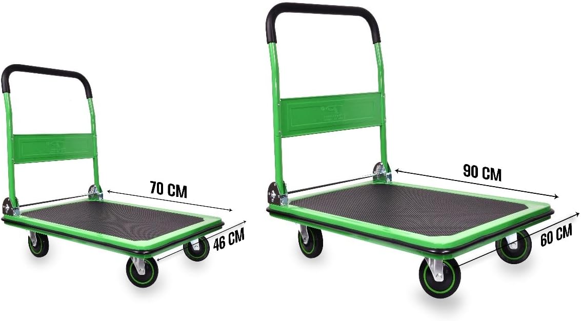 Heavy Duty 300KG Platform Trolley - Foldable Flatbed Hand Truck for Office, Warehouse & Commercial Use (Made in Taiwan)