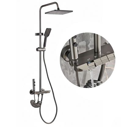 TAZEET Piano Key Thermostatic Shower Set - Rain Head, Hand Shower, Shattaf & Tub Spout - image 12