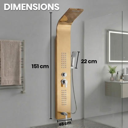 Stainless Steel Shower Panel Tower – Rainfall, Waterfall, Jets, Tub Spout & Hand Shower - image 12