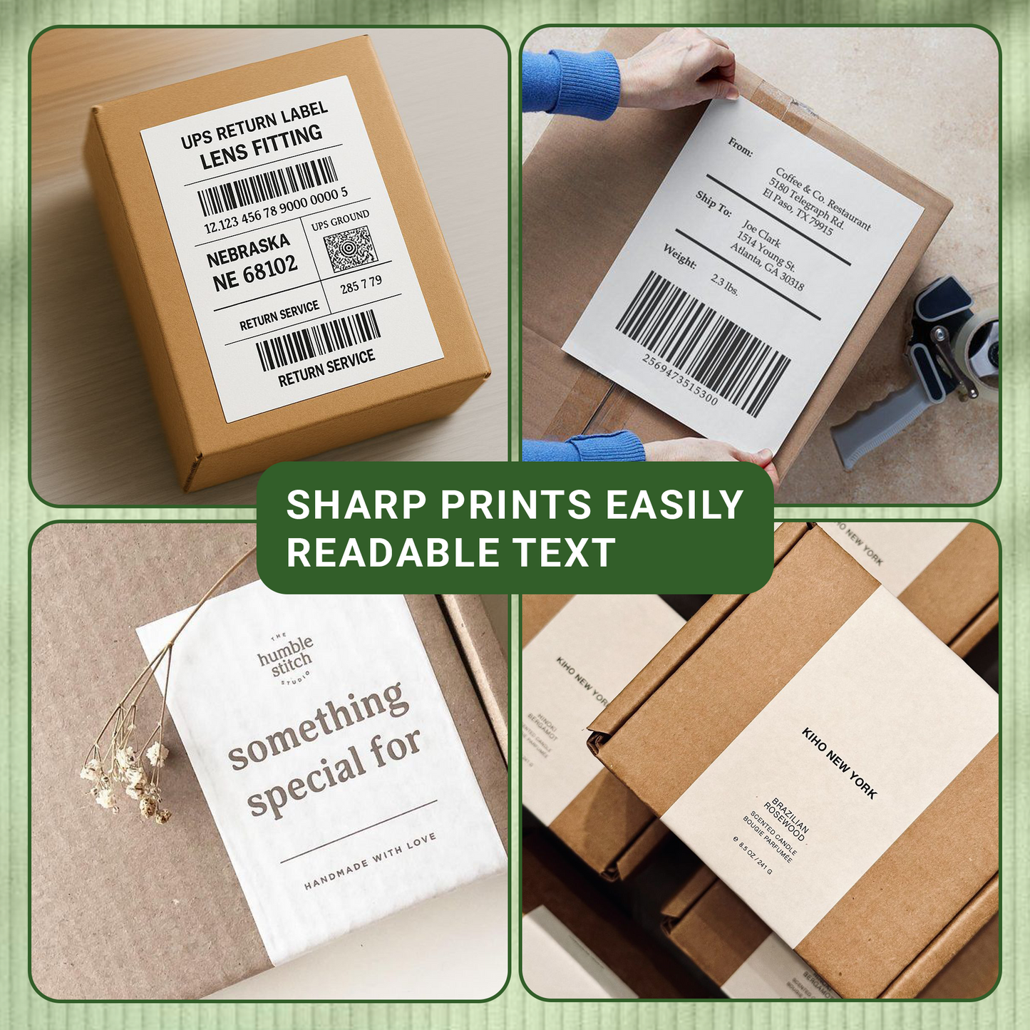 TAZEET [2 Rolls, 1000 Labels] 4"x6" (100x150mm) Direct Thermal Shipping Labels Compatible with Zebra, Rollo, Munbyn, Polono Printers – FBA, UPS, USPS, FedEx, DHL – No Ink or Ribbon Required