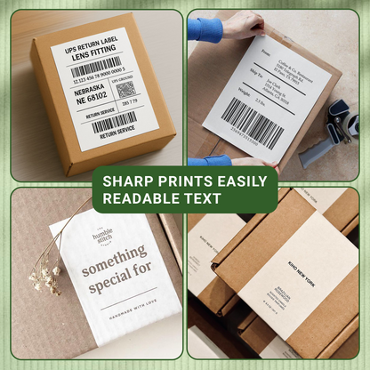 TAZEET [2 Rolls, 1000 Labels] 4"x6" (100x150mm) Direct Thermal Shipping Labels Compatible with Zebra, Rollo, Munbyn, Polono Printers – FBA, UPS, USPS, FedEx, DHL – No Ink or Ribbon Required