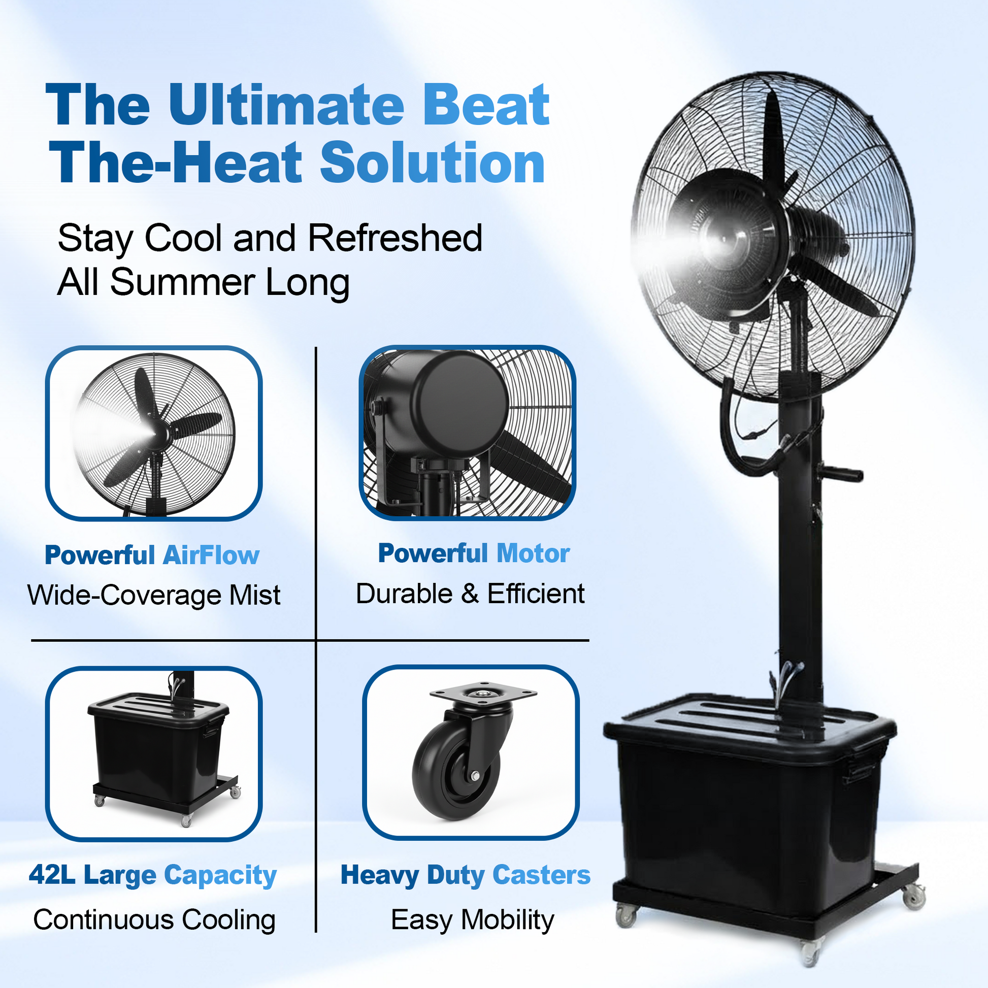 Industrial Misting Fan 26-30in - Outdoor Water Mist Cooling Fan for Patio & Warehouse - product image 5
