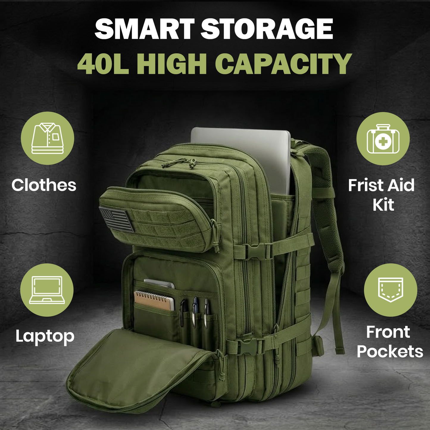 40L Outdoor Hiking Backpack – Waterproof MOLLE Travel & Camping Bag - image 16