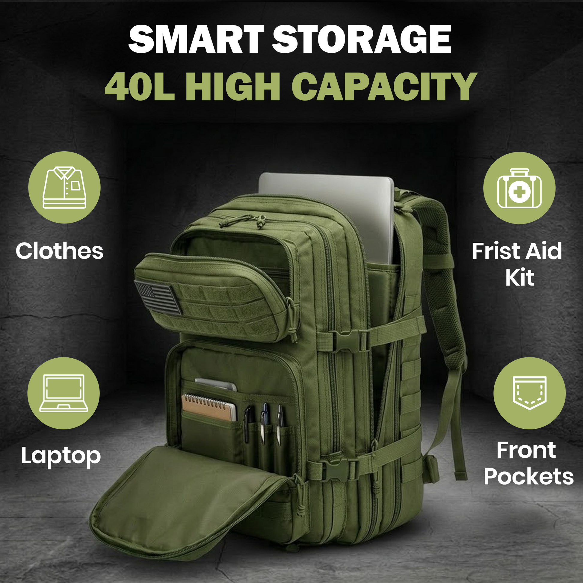 40L Outdoor Hiking Backpack – Waterproof MOLLE Travel & Camping Bag - image 16