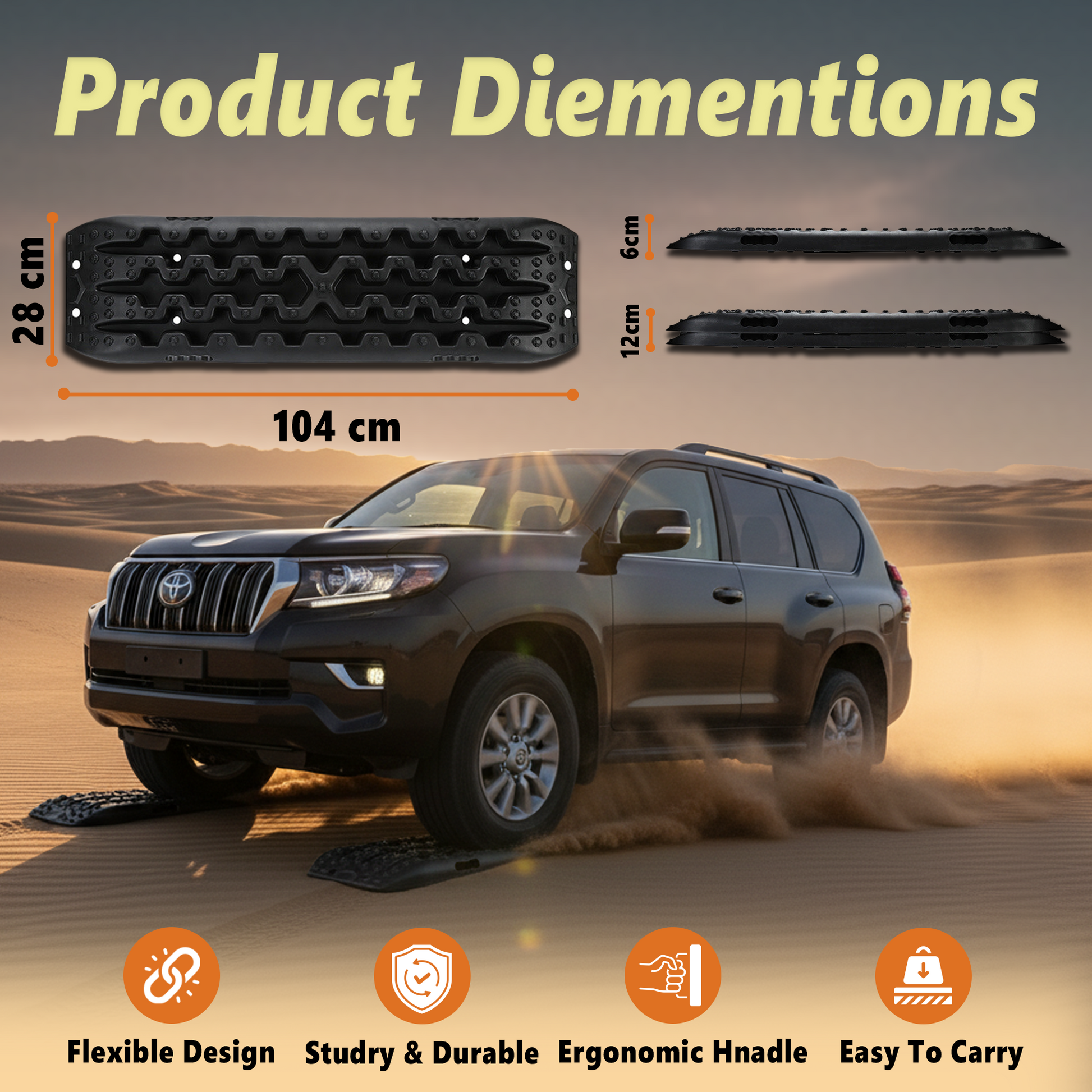 TAZEET 41in Recovery Boards Pair - Off-Road Traction Tracks for Sand & Mud - image 9