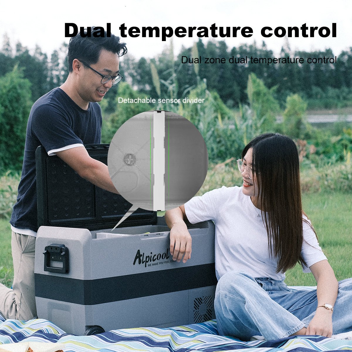 60L Portable Car Refrigerator - 12V/AC Dual Use Freezer for Camping and Travel - Tazeet.com