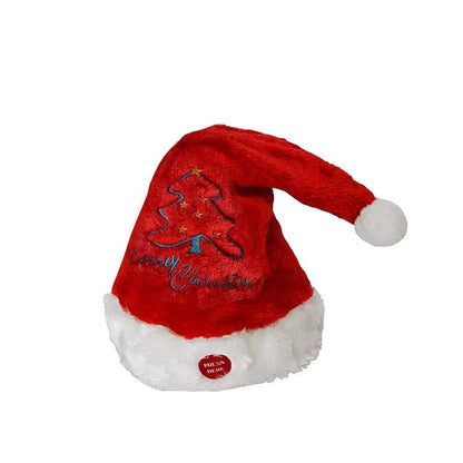 Plush Singing and Dancing Santa Hat – Moving Christmas Party Santa Cap for Festive Fun