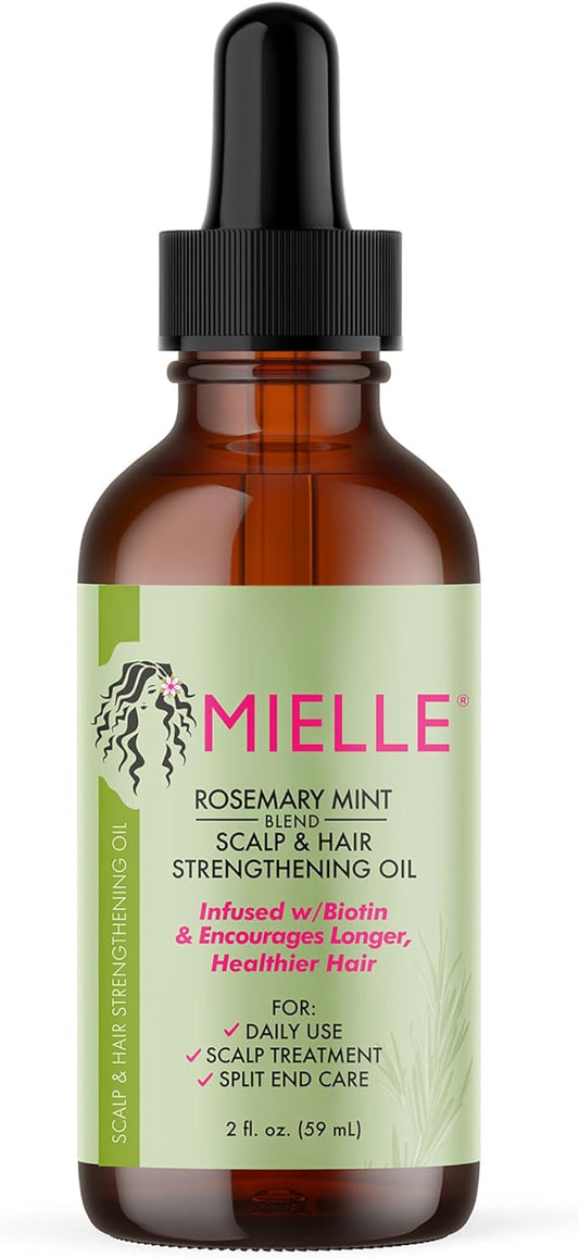 Mielle Organics MIELLE - ROSEMARY MINT, SCALP & HAIR OIL, INFUSED W/BIOTIN & ENCOURGES GROWTH, For daily use, SCALP TREATMENT, SPLIT END CARE & SCALP &STRENGTHENING OIL - Package may vary