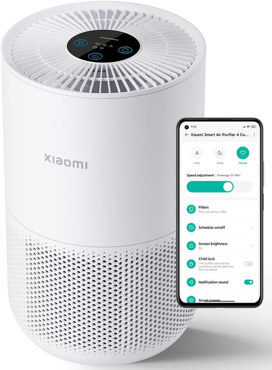 Xiaomi Air Purifiers for Home Bedroom, H13 True HEPA Filter, Ultra Quiet, Smart Control, Air Quality Sensor, Small Large Room Cleaner for Pets, Dust, Allergies, Wildfire, Smoke, Auto, 4 Compact