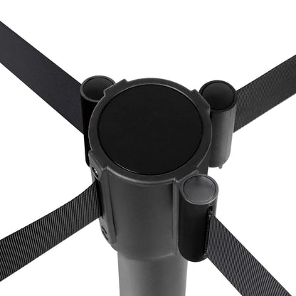 TAZEET Retractable Queue Barrier Stanchion – 2M Black Nylon Belt, 4-Way Steel Crowd Control Post with Heavy Duty Base – 1PC, 2PCS, 4PCS, 6PCS & 8PCS Pack – For Banks, Malls, Airports & Events UAE