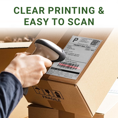 TAZEET [2 Rolls, 1000 Labels] 4"x6" (100x150mm) Direct Thermal Shipping Labels Compatible with Zebra, Rollo, Munbyn, Polono Printers – FBA, UPS, USPS, FedEx, DHL – No Ink or Ribbon Required