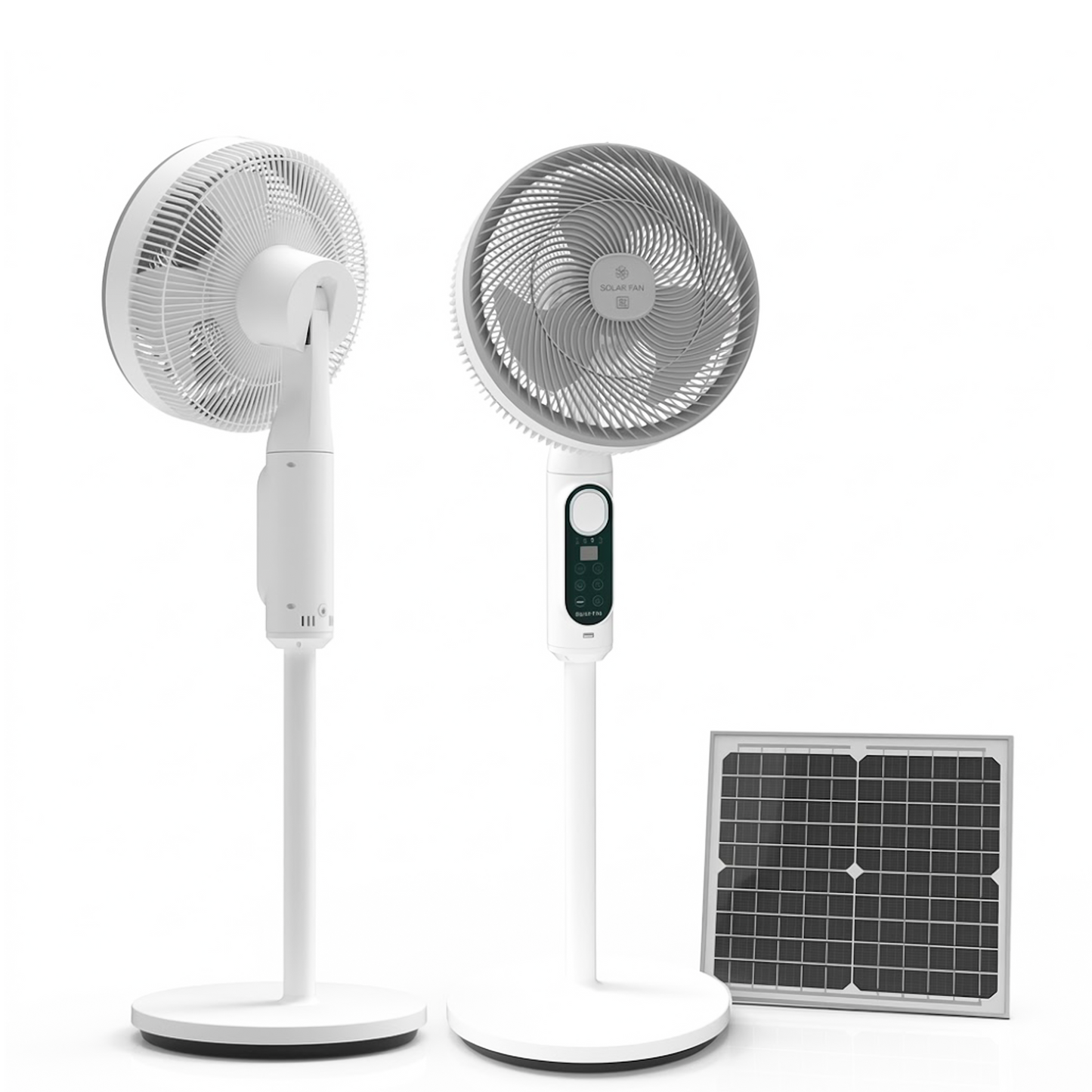 Rechargeable Solar Electric Fan with Solar Panel – 5-Blade Stand Fan - product image 1