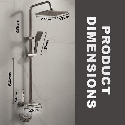 TAZEET Piano Key Thermostatic Shower Set - Rain Head, Hand Shower, Shattaf & Tub Spout - image 22