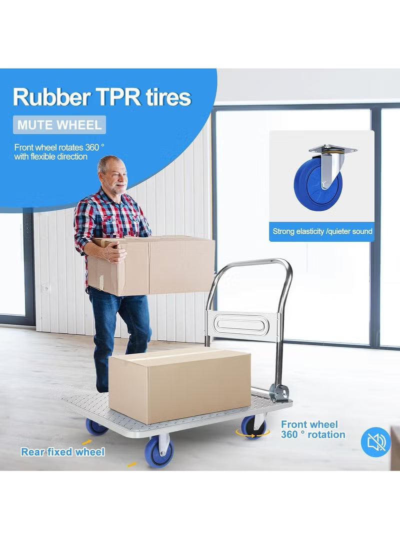 Heavy Duty Metal Platform Hand Trolley – 400KG & 1000KG Foldable Push Cart - alternate view 3
