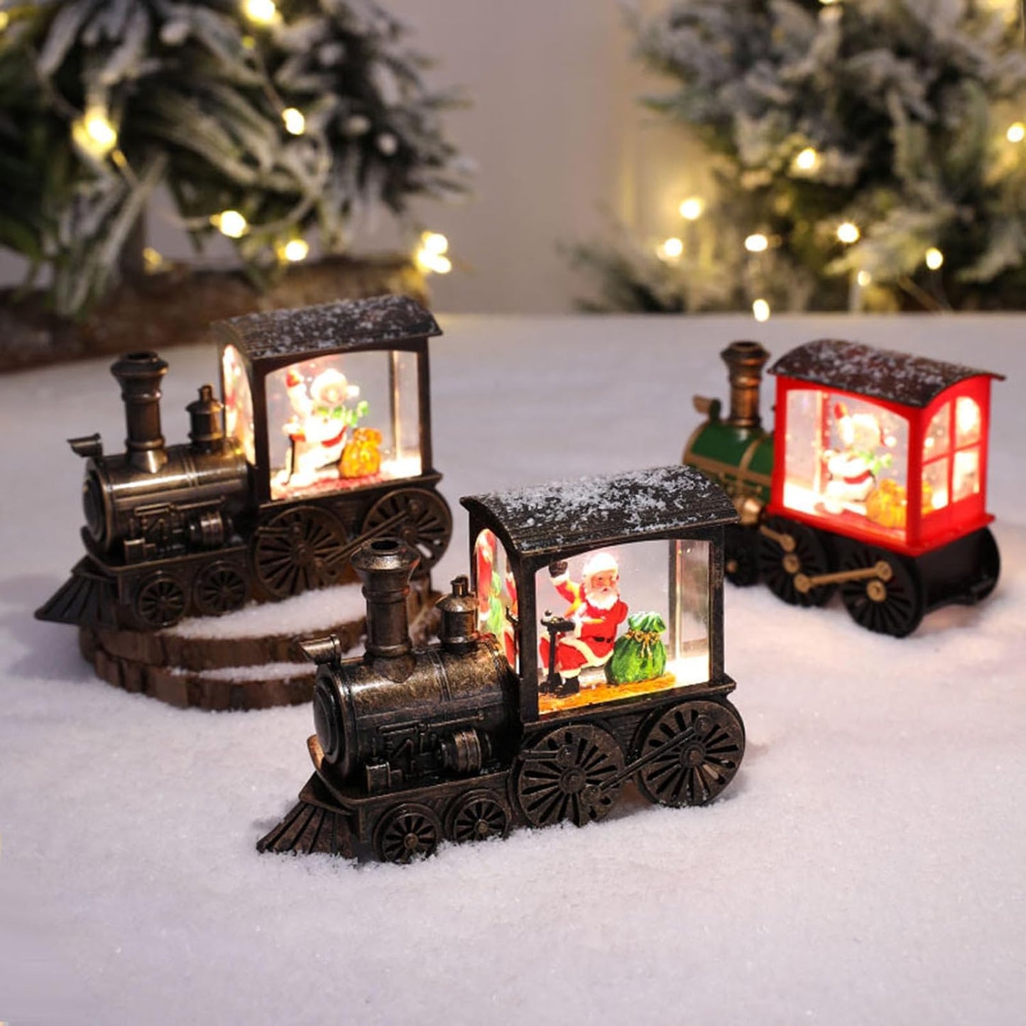 Musical Singing Lighted Christmas Train Snow Globe Lantern – Perfect Christmas Eve Decoration & Holiday Gift