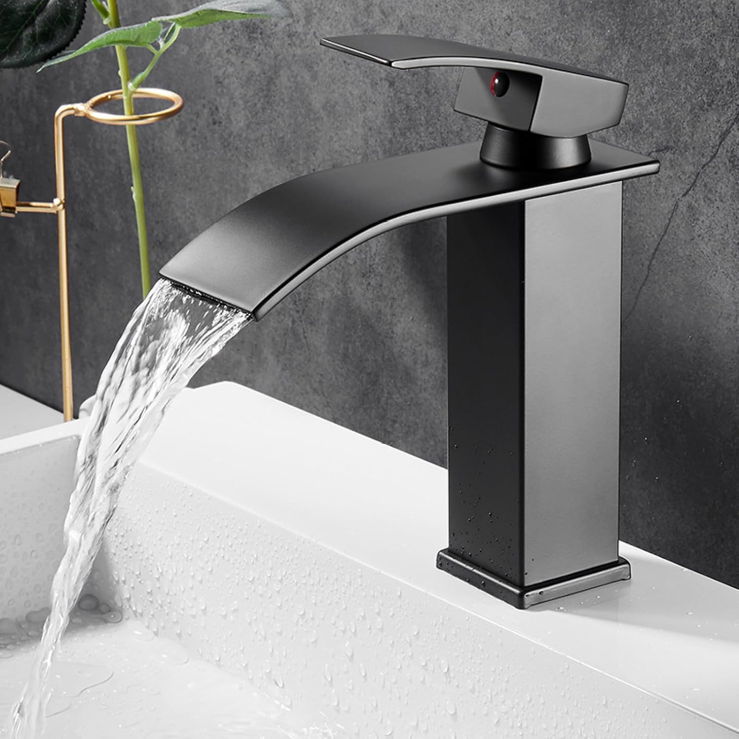 Waterfall Bathroom Faucet – Stainless Steel Vanity Sink Faucet, Single Handle Basin Mixer Tap for Hot & Cold Water, Modern Short Design - image 8