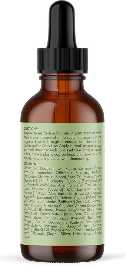 Mielle Organics MIELLE - ROSEMARY MINT, SCALP & HAIR OIL, INFUSED W/BIOTIN & ENCOURGES GROWTH, For daily use, SCALP TREATMENT, SPLIT END CARE & SCALP &STRENGTHENING OIL - Package may vary