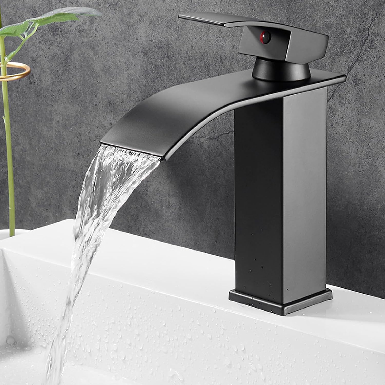 Waterfall Bathroom Faucet – Stainless Steel Vanity Sink Faucet, Single Handle Basin Mixer Tap for Hot & Cold Water, Modern Short Design - image 9