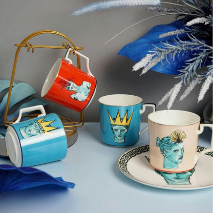 Ginori Mug Sea Blue – Il Viaggio di Nettuno Porcelain Mug with Gift Box, Inspired by Greco-Roman Mythology