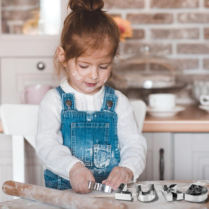 Tazeet Stainless Steel Alphabet & Number Cookie Cutters Set – 35-Piece Metal Baking Tool for Cookies, Sandwiches, and Party Supplies