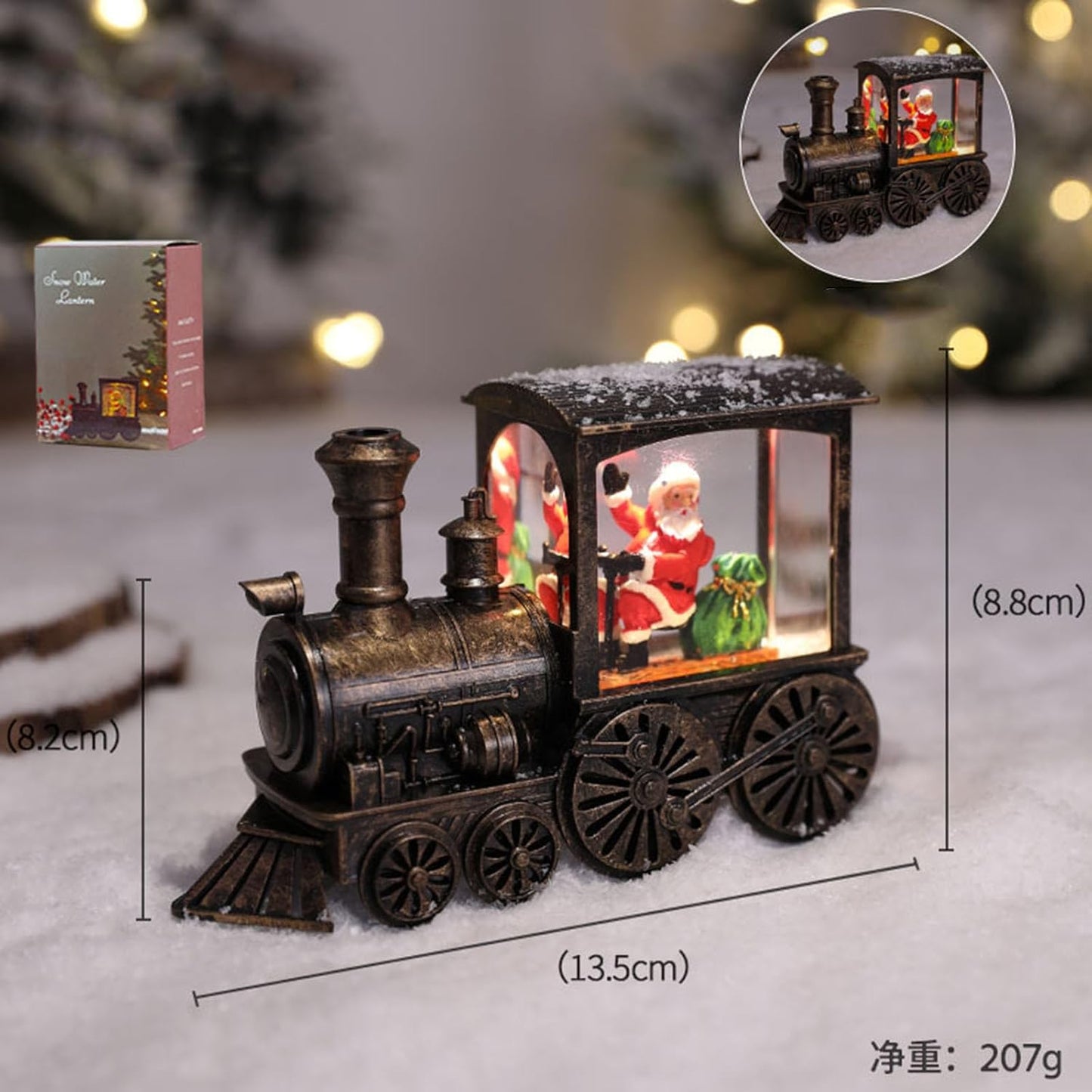 Musical Singing Lighted Christmas Train Snow Globe Lantern – Perfect Christmas Eve Decoration & Holiday Gift