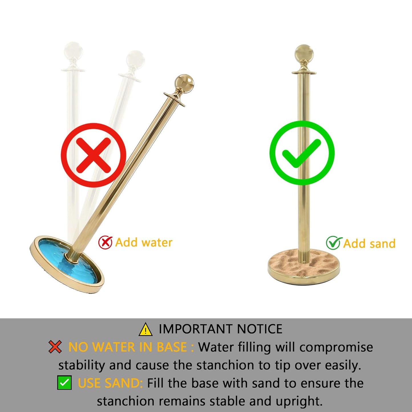 TAZEET Gold & Silver Queue Barrier Posts with 1.5M Red Velvet Rope – Stainless Steel Stanchion Rope Divider (2PCS Set) – Luxury Crowd Control for Hotels, Events & VIP Areas UAE