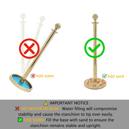 TAZEET Gold & Silver Queue Barrier Posts with 1.5M Red Velvet Rope – Stainless Steel Stanchion Rope Divider (2PCS Set) – Luxury Crowd Control for Hotels, Events & VIP Areas UAE