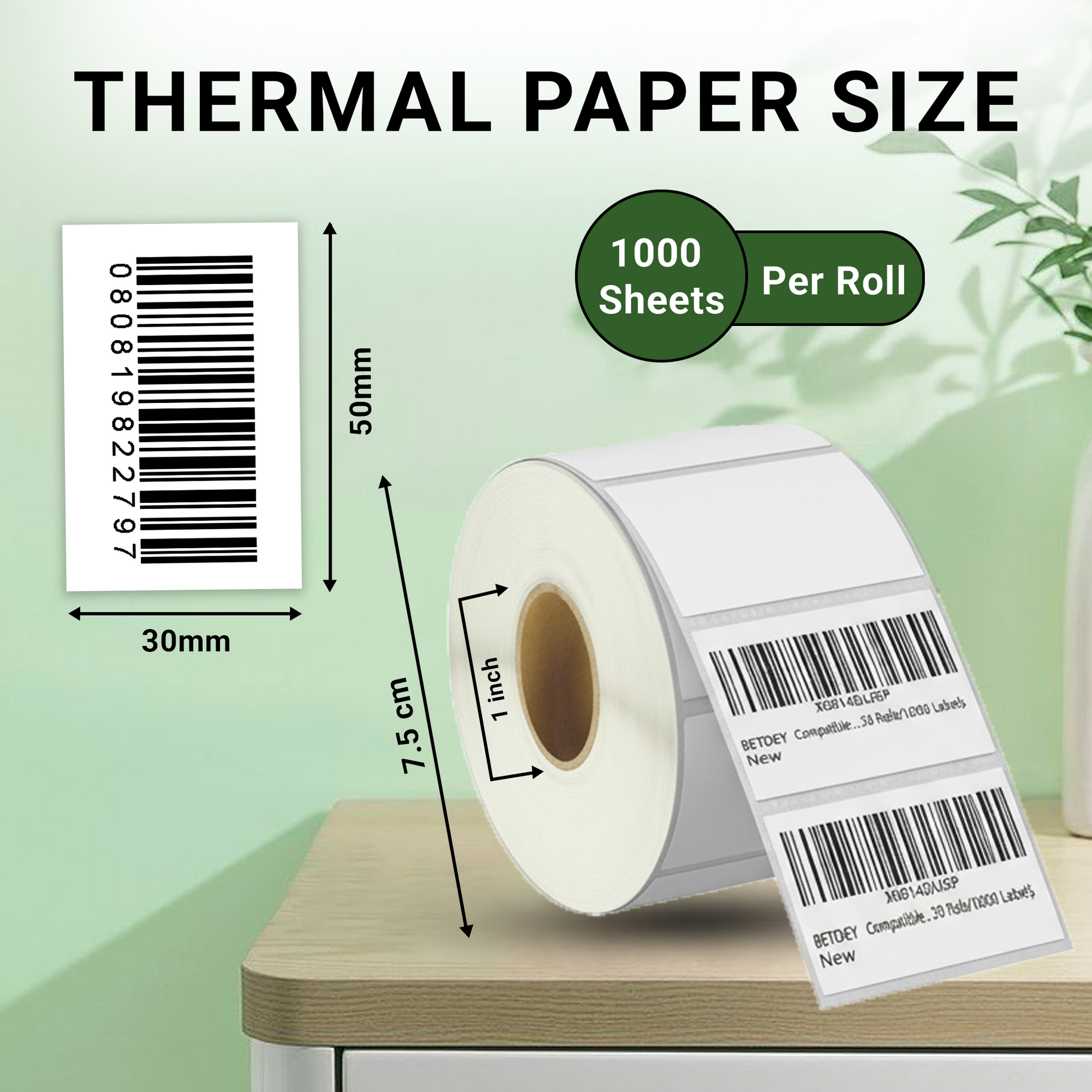 50x30mm Direct Thermal Labels – 4 Rolls / 4000 Waterproof Stickers - alternate view 5