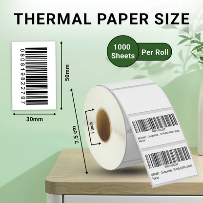 50x30mm Direct Thermal Labels – 4 Rolls / 4000 Waterproof Stickers - alternate view 5