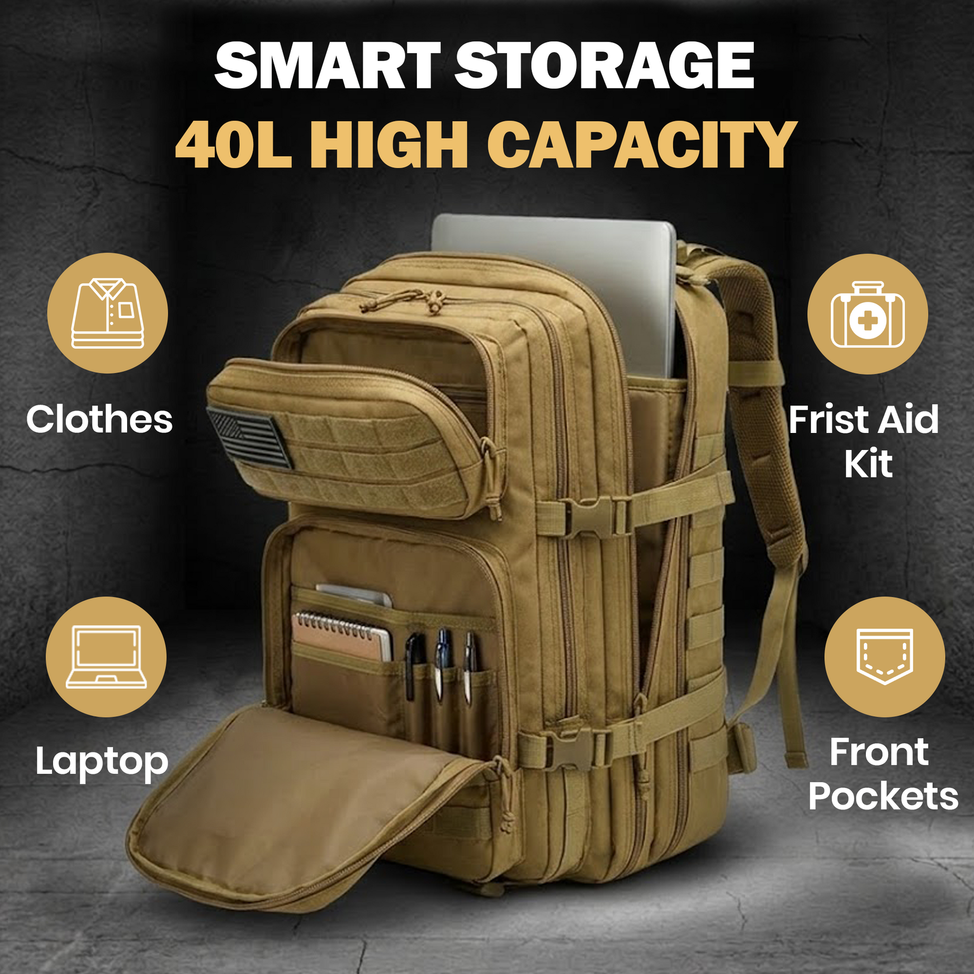 40L Outdoor Hiking Backpack – Waterproof MOLLE Travel & Camping Bag - image 10