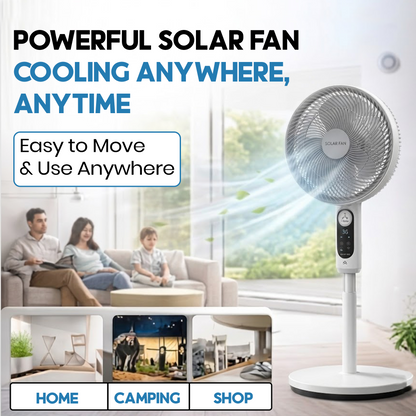 Rechargeable Solar Electric Fan with Solar Panel – 5-Blade Stand Fan - product image 4