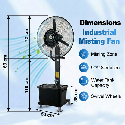 Industrial Misting Fan 26-30in - Outdoor Water Mist Cooling Fan for Patio & Warehouse - product image 7