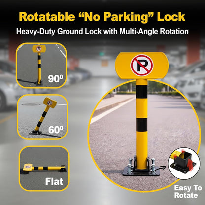 Manual Parking Space Lock 75cm – Yellow Ground-Mounted Car Barrier - image 10