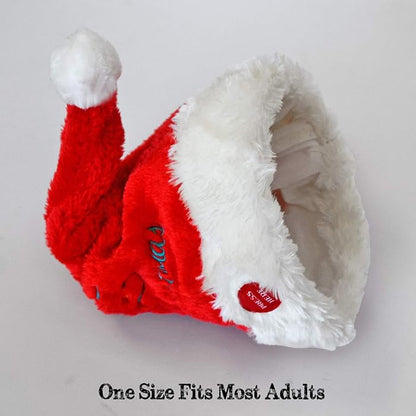 Plush Singing and Dancing Santa Hat – Moving Christmas Party Santa Cap for Festive Fun