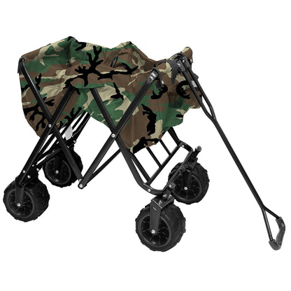 All-Terrain Folding Wagon with Steel Frame, Camo Print | 120 lbs Capacity | Creative Outdoor Distributor 900248-Camo