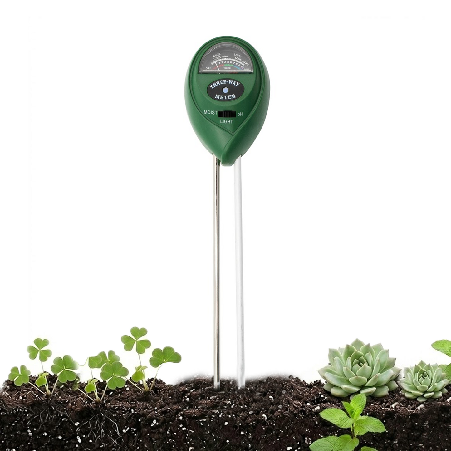 3-in-1 Soil Moisture Meter - Moisture, pH and Light Tester