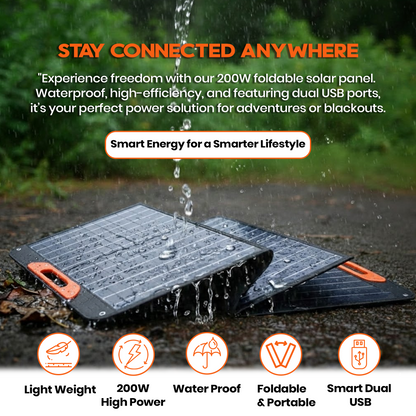 200W Portable Foldable Solar Panel – Solar Charger for Camping & Off-Grid Use - image 5