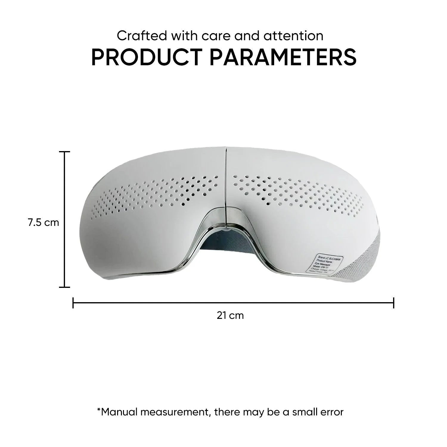 JC BUCKMAN Eye Soothe Massager | Eye Massager with Heat, Bluetooth Music, Air Bag Massage & 4 Modes | Relief for Migraines, Insomnia, Dark Circles & Dry Eyes | See-Through Design, 180° Folding - Tazeet.com