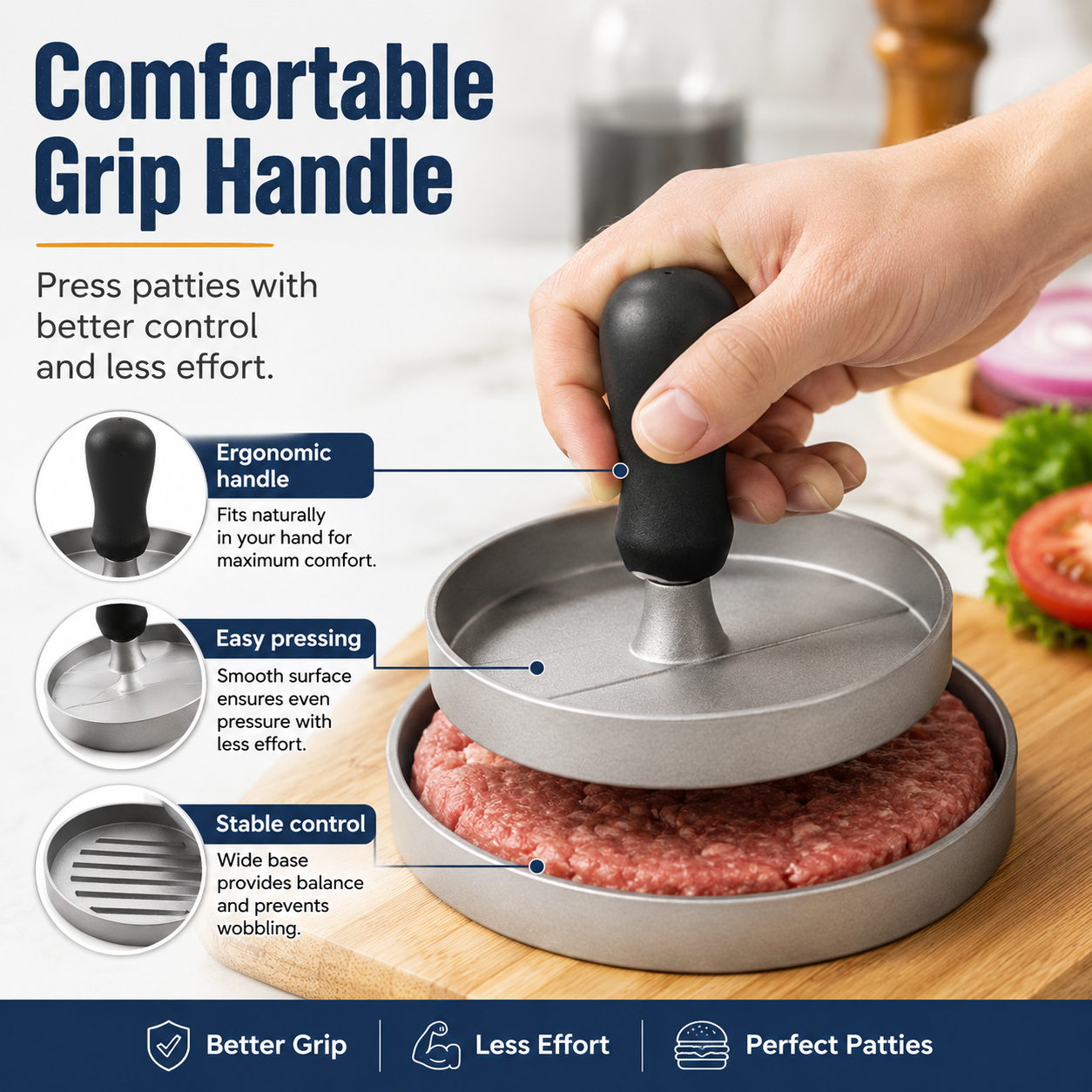 Aluminum Burger Press for Stuffed Burger Patties - product image 3