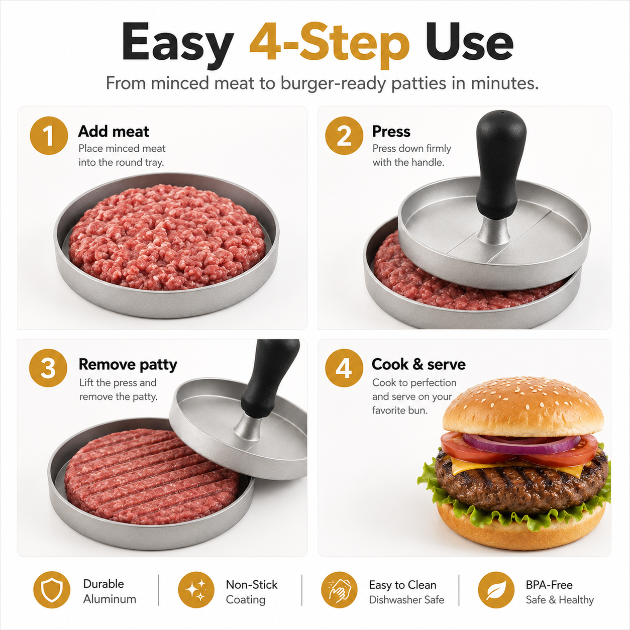 Aluminum Burger Press for Stuffed Burger Patties - product image 5