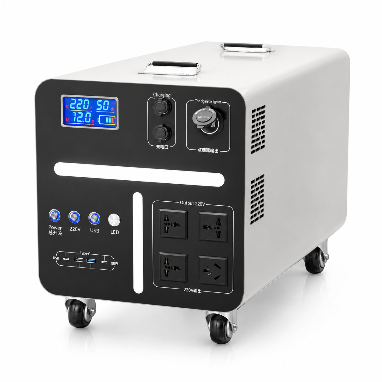 CN3000W Portable Power Station - 3000W Output, 3000Wh Battery, AC, USB-C & Car Jump Starter