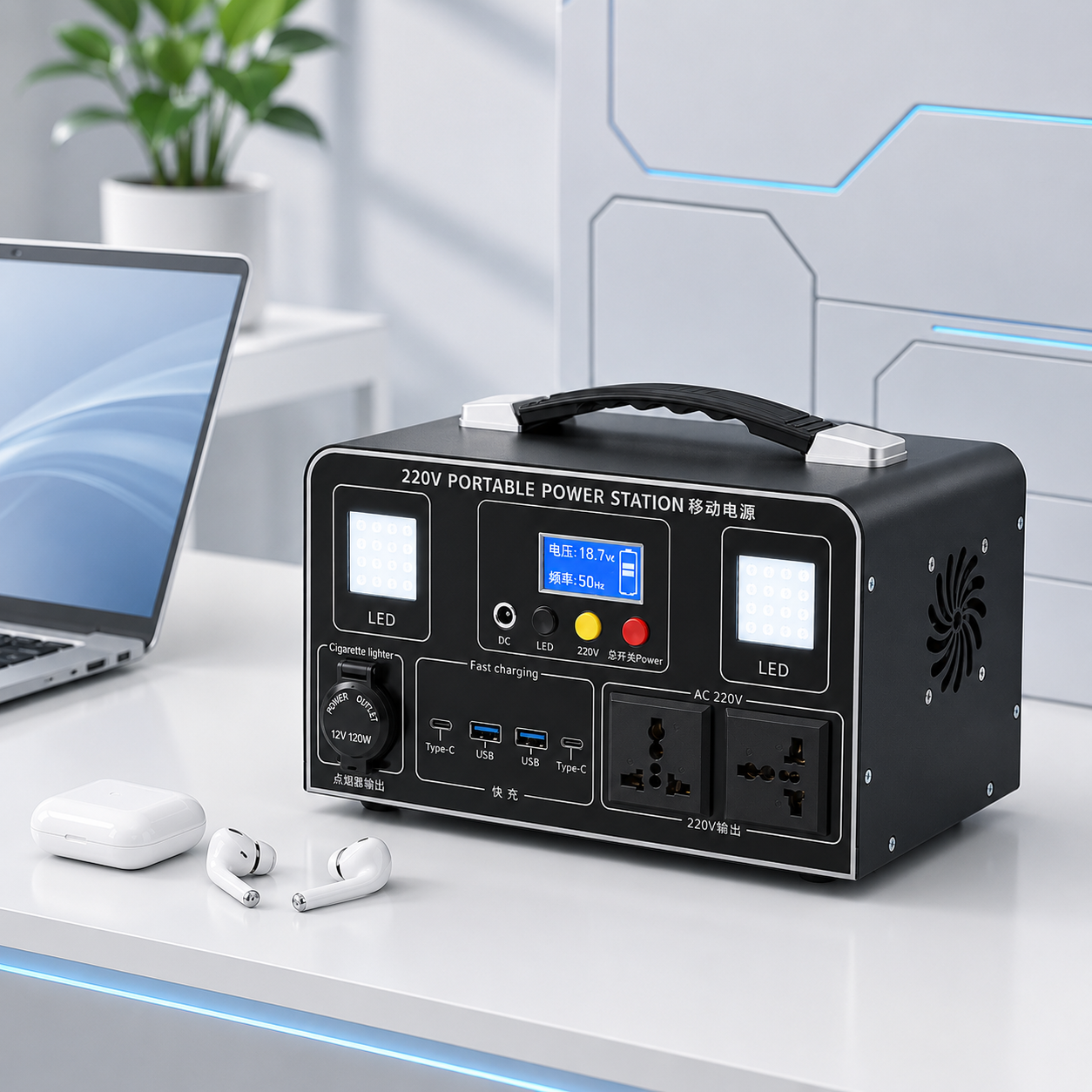 STN300 300W Portable Power Station, 300Wh, MPPT Solar Charging Support