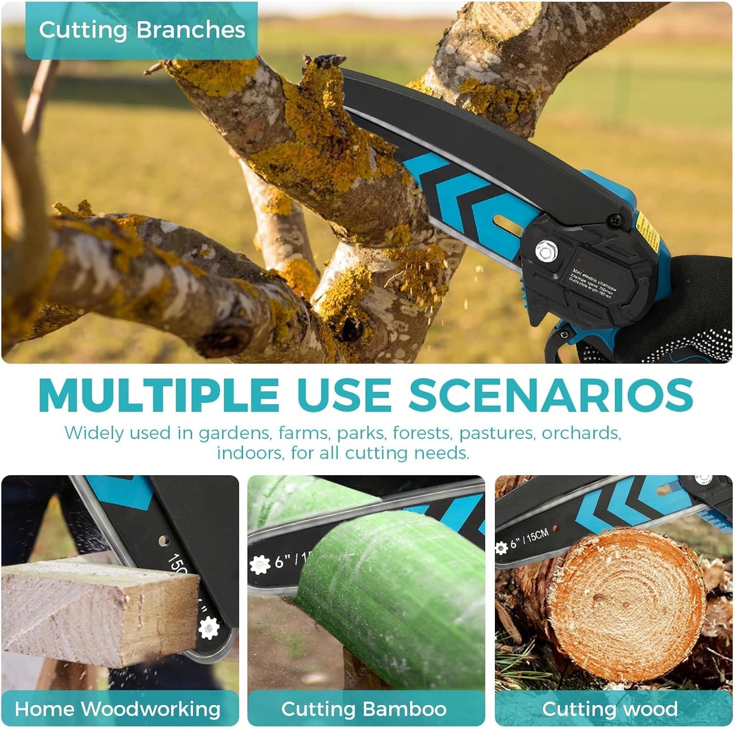 6-Inch Cordless Mini Pruning Chainsaw Kit 20V - product image 7