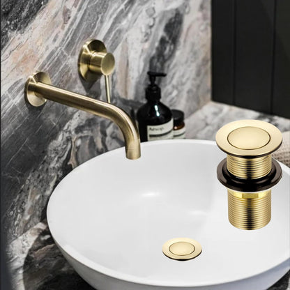 Brushed Gold Click-Clack Basin Waste - Brass Pop-Up Sink Drain Plug - product image 2